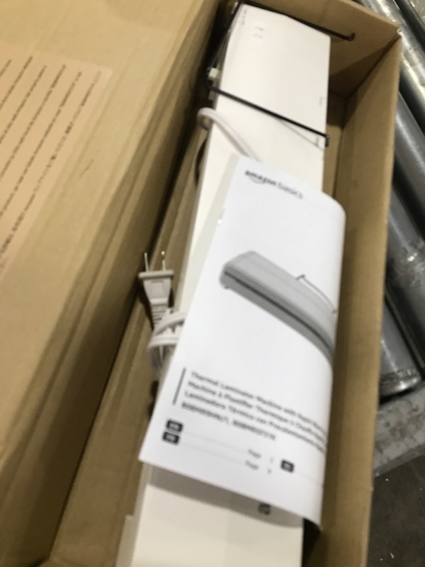 Photo 1 of Amazon Basics 12-Inch Thermal Laminator Machine with Rapid Warm-Up (1 min), 20 Assorted Laminating Pouches Included, White