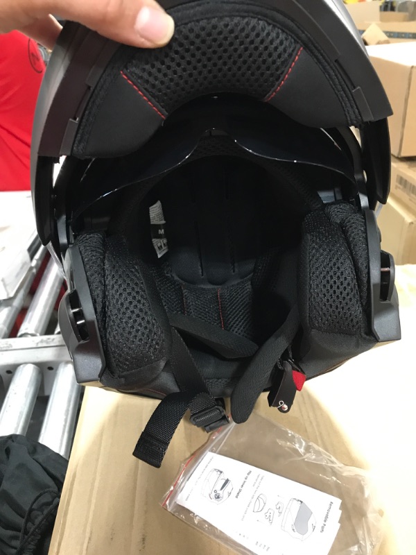 Photo 1 of AHR Motorcycle Dual Visor Modular Flip up Full Face Helmet DOT Approved - AHR Helmet RUN-M3 for Adult Motorbike Street Bike Moped Racing (Matte Black, M) Medium Matte Black