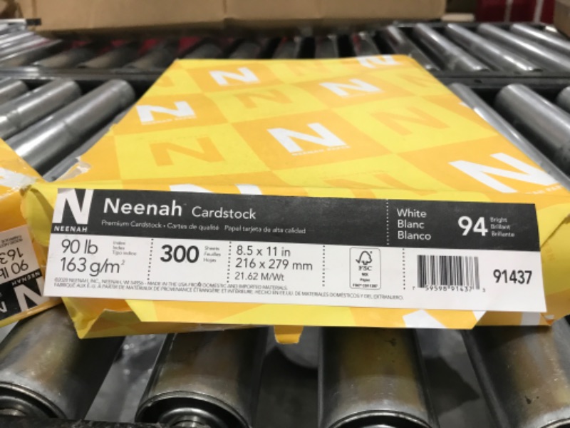 Photo 2 of Neenah Cardstock, 8.5" x 11", 90 lb/163 gsm, White, 94 Brightness, 300 Sheets (91437) 300 Sheets Single