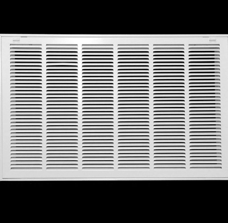 Photo 1 of 24 X 18" Steel Return Air Filter Grille for 1" Filter - Easy Plastic Tabs for Removable Face/Door - HVAC DUCT COVER - Flat Stamped Face -White [Outer Dimensions: 31.75w X 19.75h]
