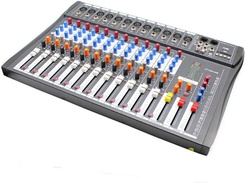 Photo 1 of 12 Channels Mic Line Audio, 120S-USB Professional Mixer Mixing Console Input 3-band EQ 48V Phantom Power Audio Mixer Sound Board Console, Digital Mixing Console for Party, Bar, Dj
