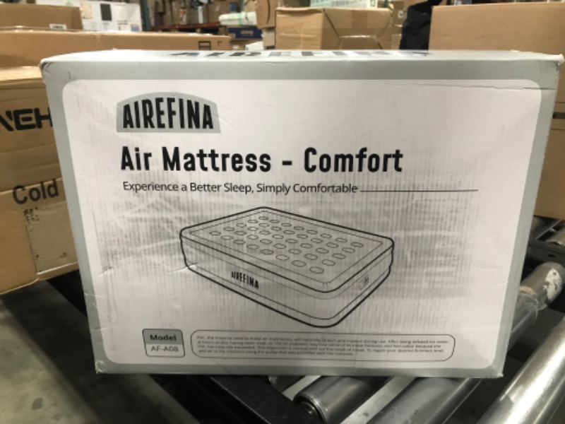 Photo 2 of Airefina Comfort Air Mattress Queen Size with Built-in Electric Pump, Inflatable Bed in 3 Mins Self-Inflation/Deflation, Flocked Surface Blow Up Bed for Home Portable Camping 80x60x18in, 750lbs MAX