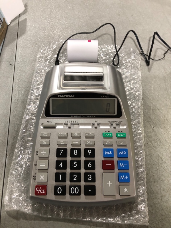 Photo 2 of CATIGA New & Upgraded 2023 Printing Calculator Adding Machine 10 Key, Desktop Home Office Calculator with Paper Roll Print Out, Accounting Business Finance 3) Silver Pro