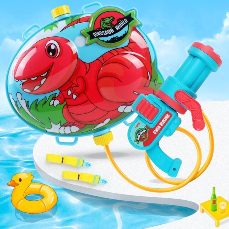 Photo 1 of Backpack Water Gun for Kids, 1500ml Cute Dinosaur Backpack Tank, Water Blaster Soaker Gun, Water Guns for Toddlers Age 3-15, Pool Toys for Summer Outdoor/Beach/Backyard/Water Fight Game 