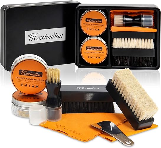 Photo 1 of MAXIMILIAN Shoe Polish Kit 7 PC Leather Shoe Shining kit Care for Shoe Care and Cleaning.
