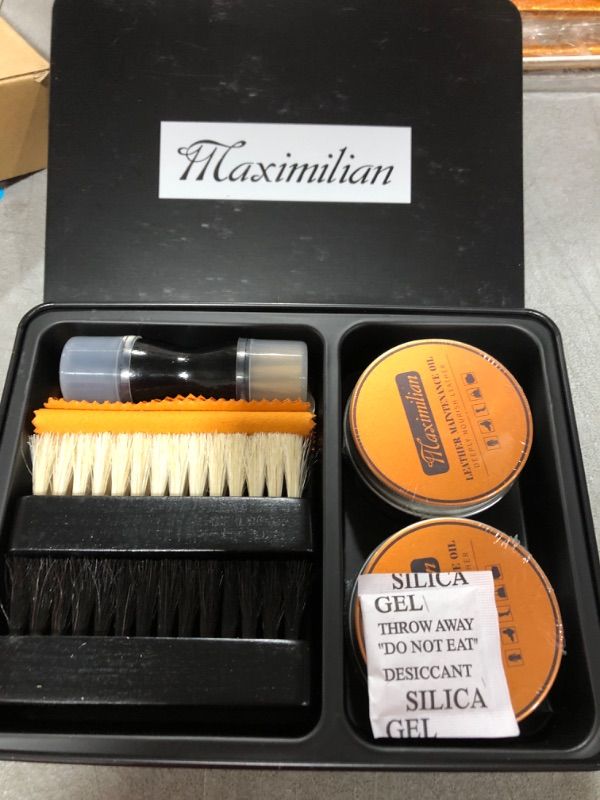 Photo 2 of MAXIMILIAN Shoe Polish Kit 7 PC Leather Shoe Shining kit Care for Shoe Care and Cleaning.
