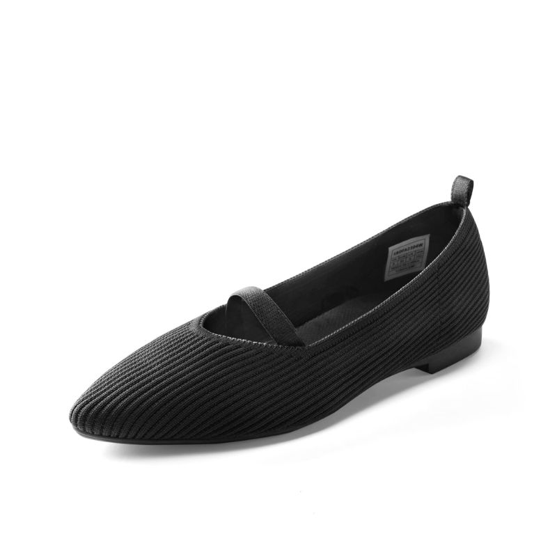 Photo 1 of BURUDANI Ballet Flat for Women,Pointed Toe Mary Jane Flats Comfortable Knit Mesh Flats for Casual Dressy Work Office Shoes 9.5 Black