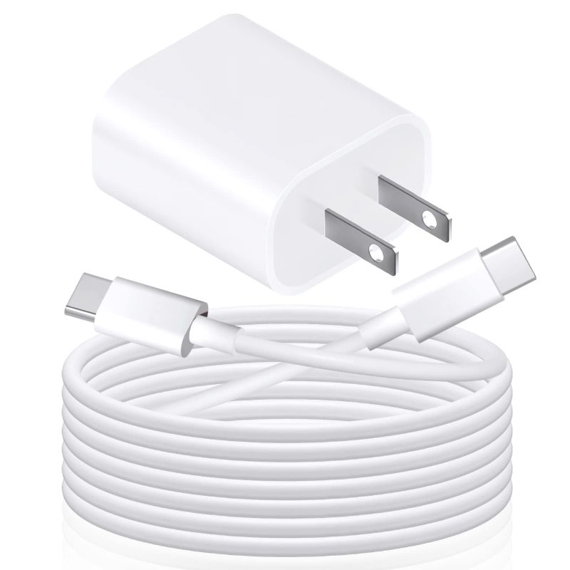 Photo 1 of 20W USB C Fast Charger,Compatible with iPad Pro 12.9inch 6th/5th/4th/3rd; iPad Pro 11inch 4th/3rd/2nd/1st; iPad Air 4/5th; iPad 10th;Ipad Mini 6th, PD Wall Charger with 6.6ft USBC to C Charging Cable