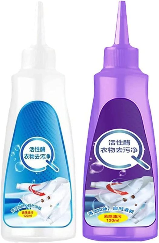 Photo 1 of 120ML Enzyme Clothing Stain Remover, Enzymatic Laundry Cleaning, Stubborn Stains Cleaner,Clothes Oil Stain Remover (2PCS)
