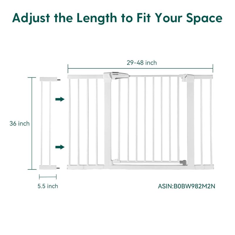 Photo 1 of BABELIO Metal Baby/Dog Gate Extender, 5.5inch (14cm) White Pet Gate Extension, Extra Wide Pet Gate Accessories for Stairs & Doorways, NO Need Tools NO Drilling, 36" Tall
