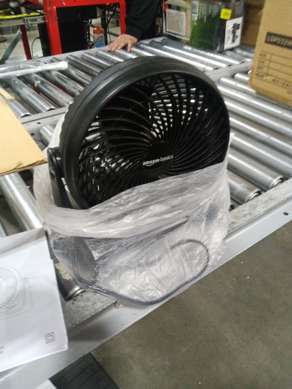 Photo 1 of Amazon Basics 3 Speed Small Room Air Circulator Fan, 11-Inch, Blade, Black, 7.6"D x 14.8"W x 14.1"H
