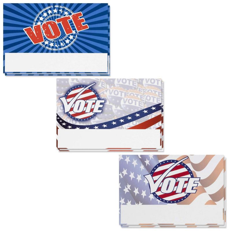 Photo 1 of 120 Pack Patriotic Vote Postcards for Election Day 3 USA Designs (4x6 in)
