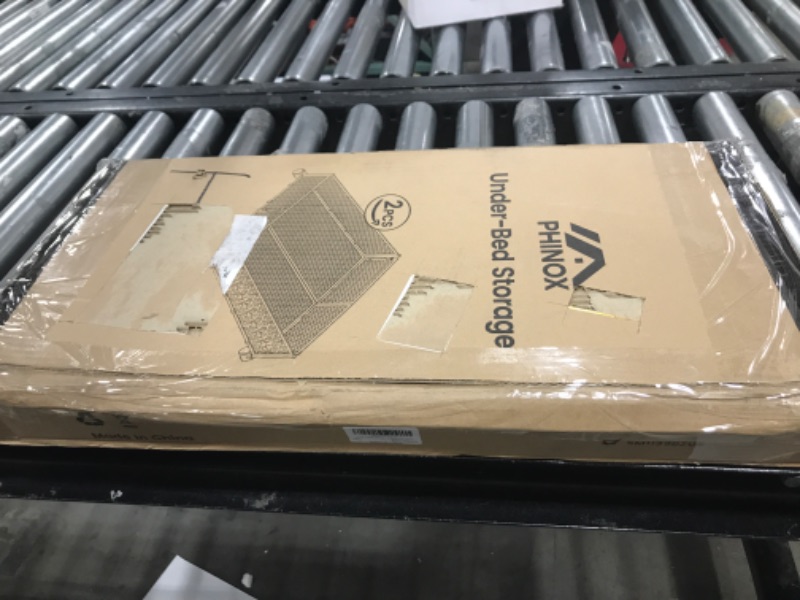 Photo 1 of Under Bed Storage, Under the Bed Storage Containers with Wheels, Under Bed Shoe Storage Organizer Drawer, Tool-free Assembly Metal Underbed Storage Containers for Bedroom Clothes Shoes Blankets -2PCK 2 Pack(23.6×23.6") Black