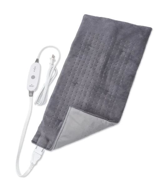 Photo 1 of 13.78 in. W X 25.59 in. D Weighted Heating Pad in Gray
