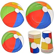 Photo 1 of  Ball Party Supplies Tableware Set Lunch Napkins Summer Balls Swim Pool Water Disposable Dinnerware Paper Goods for Baby Shower Birthday BBQ Picnic Parties
