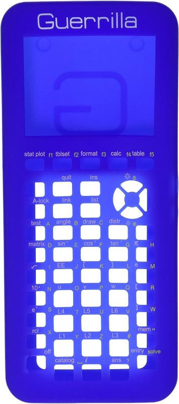 Photo 1 of Guerrilla Silicone Case For Texas Instruments TI-84 Plus CE Color Edition Graphing Calculator With Screen Protector And Graphing Ruler, Blue (New Open Box)