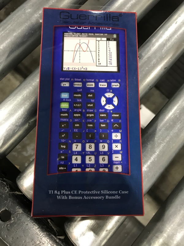 Photo 2 of Guerrilla Silicone Case For Texas Instruments TI-84 Plus CE Color Edition Graphing Calculator With Screen Protector And Graphing Ruler, Blue (New Open Box)