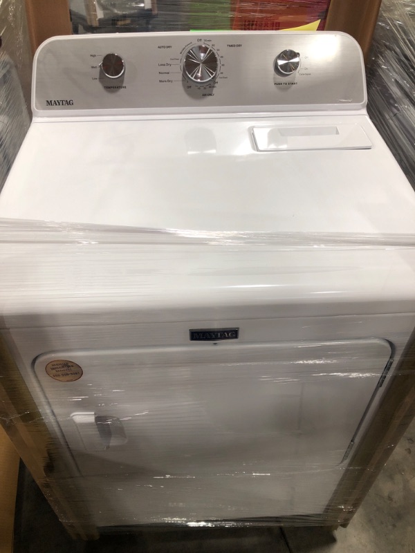 Photo 2 of Maytag - 7.0 Cu. Ft. Electric Dryer with Wrinkle Prevent - White, DOES NOT COME WITH POWER CABLE!
