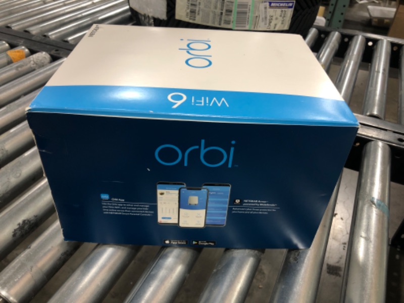 Photo 2 of NETGEAR Orbi Whole Home Tri-Band Mesh WiFi 6 System (RBK653) – Router with 2 Satellite Extenders, Coverage Up to 6,000 Square Feet, 40 Devices, AX3000 (Up to 3Gbps) AX3000 | 3-Pack