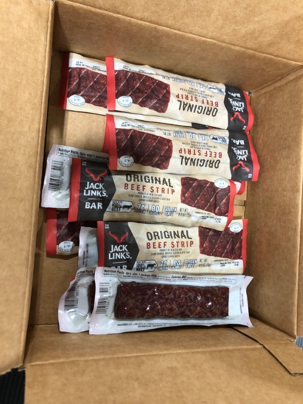 Photo 2 of 12 PACK Jack Link’s Beef Strips, Original, Great Protein Bar, Meat Bar with 8g of Protein and 70 Calories, Gluten Free, No added MSG or Nitrates/Nitrites Original 0.9 Ounce 