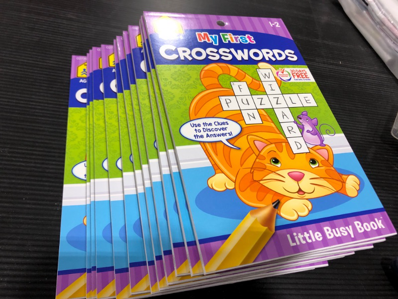 Photo 2 of 12 PACK School Zone - My First Crosswords Workbook - Ages 6 to 8, 1st to 2nd Grade, Activity Pad, Word Puzzles, Word Search, Vocabulary, Spelling, and More (School Zone Little Busy Book™ Series)