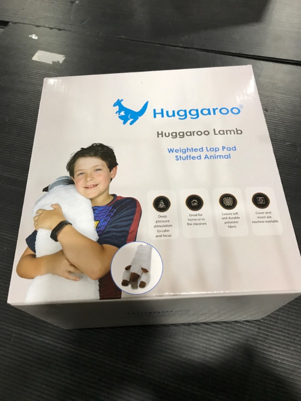 Photo 2 of Huggaroo Weighted Lap Pad Lamb- Sensory Stuffed Animals - 3.6 lb Large 29 x 8 in for Anxiety and Autism Comfort – Stocking Stuffer