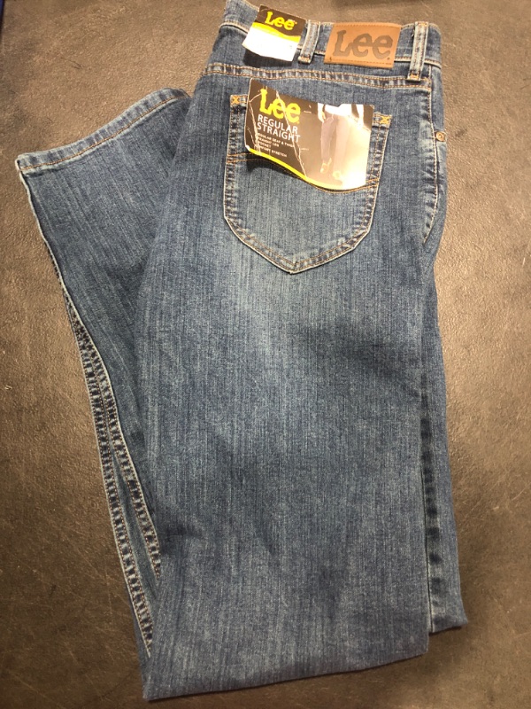 Photo 2 of [Size Size 34 x 34] Lee Men's 5 Pocket Regular Straight Leg Denim Jean 
