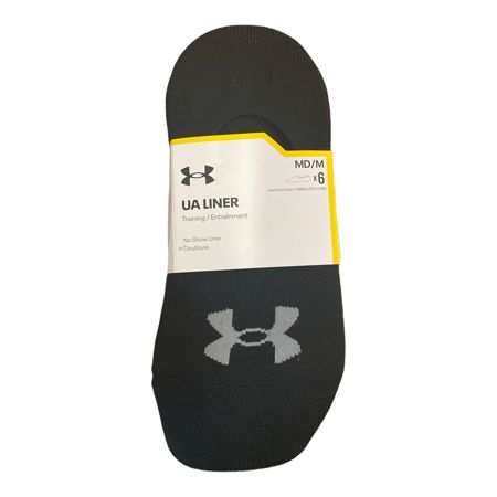 Photo 1 of [Size M] Under Armour Women S UA Breathable Liner No Show Socks 6 Pairs Medium (Black/White)
