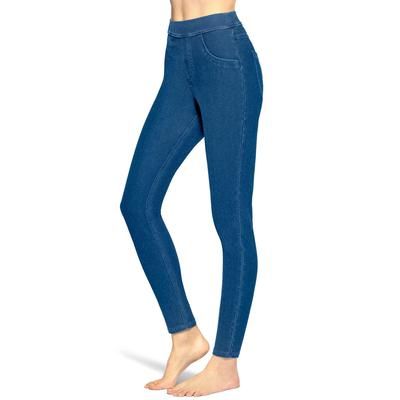 Photo 1 of [Size 2XL] Hue Women's Mid-Rise Stretch Slim Fit Pull On Denim Leggings (Med Wash)