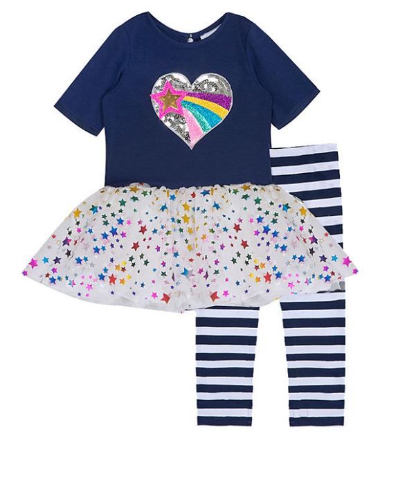 Photo 1 of [Size 2T] Counting Daisies 2 pc Tutu and Leggings Set- Navy
