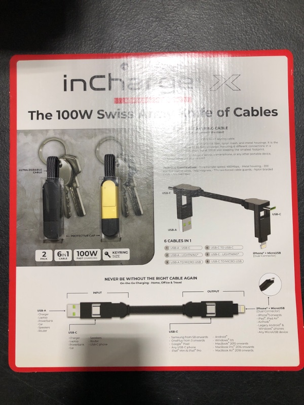 Photo 2 of inChargeX - 2 Pack- The 100W Swiss Army Knife of Cables
