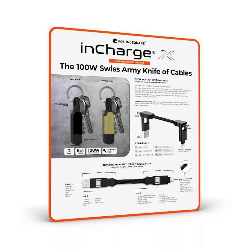 Photo 1 of inChargeX - 2 Pack- The 100W Swiss Army Knife of Cables
