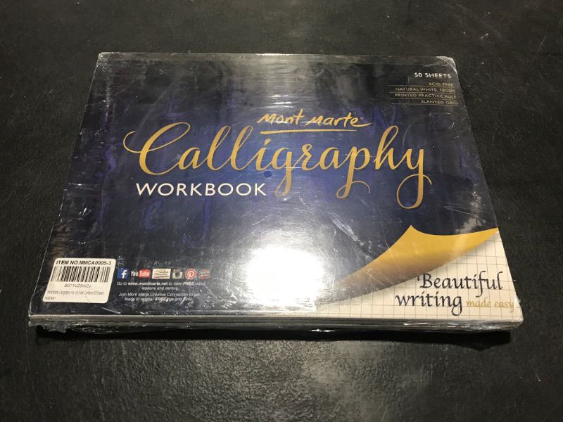 Photo 1 of Mont Marte Calligraphy Paper Workbook Letters 3Pack, each Pack Contains 50 Sheets