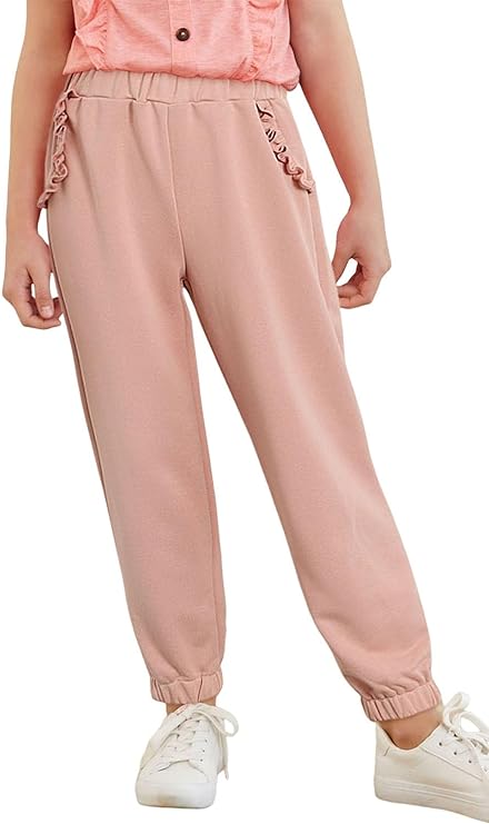 Photo 1 of [Size 8] blibean Girl Long Pants Solid Jogger Kid- Pink