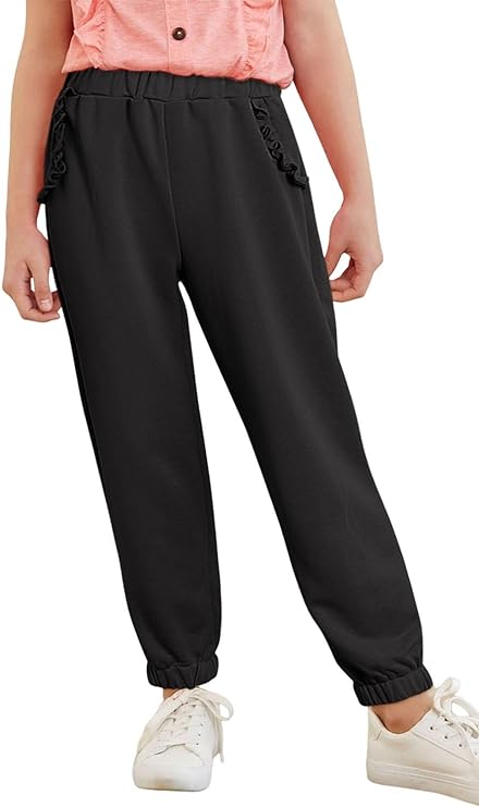 Photo 1 of [Size 12] blibean Girl Long Pants Solid Jogger Kid-  Black