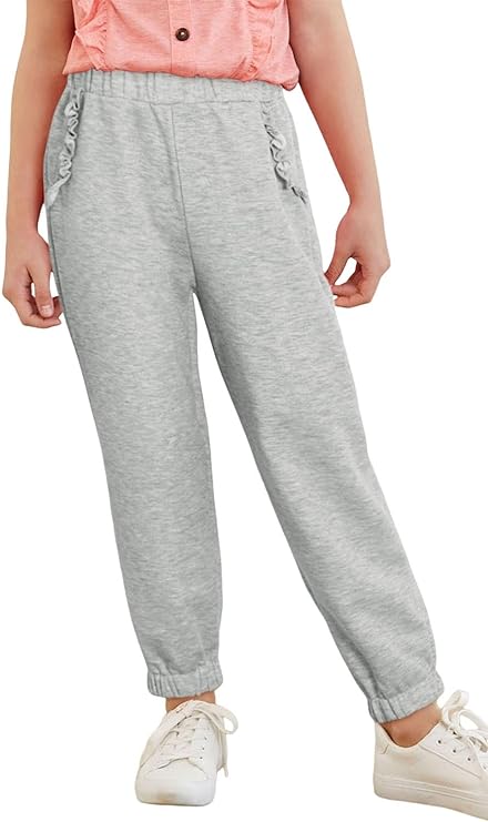 Photo 1 of [Size 8] blibean Girl Long Pants Solid Jogger Kid- Grey