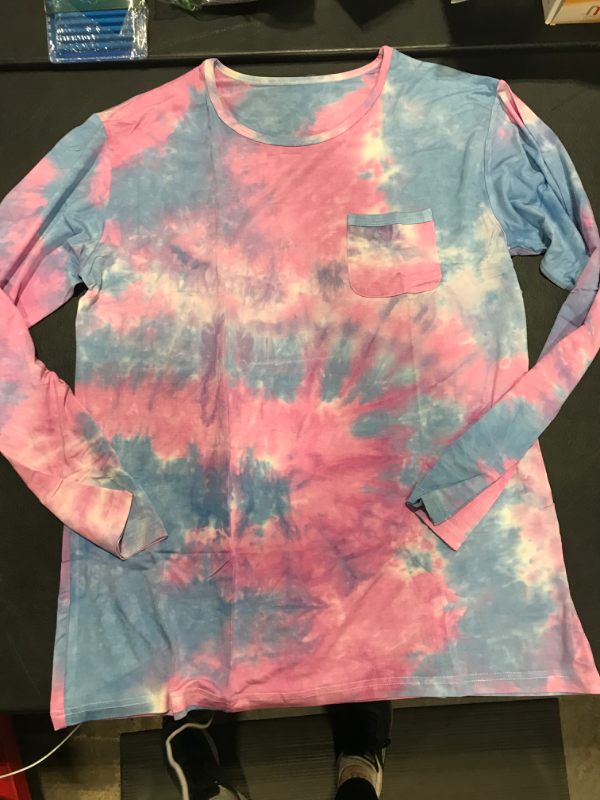 Photo 1 of [Size L] 5dù Tie Dye T-Shirts, Long-Sleeve Crewneck Pocket T Shirt