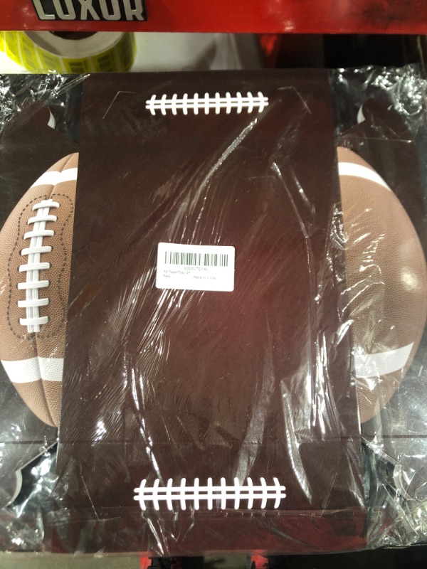 Photo 2 of 24 PCS Football Party Food Trays, Aujoee 4.6lb Football Paper Serving Tray Party Decorations for Superbowl, Birthday Party
