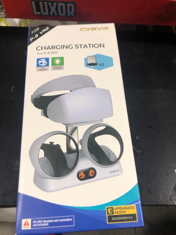 Photo 3 of CYBVR Controller Charging Station for PS VR2, Fast Charging PSVR2 Headset Display Stand and Charger with Magnetic Port, PSVR 2 Lightning Charger with LED Display Lights, Organizer Dock for PS VR 2