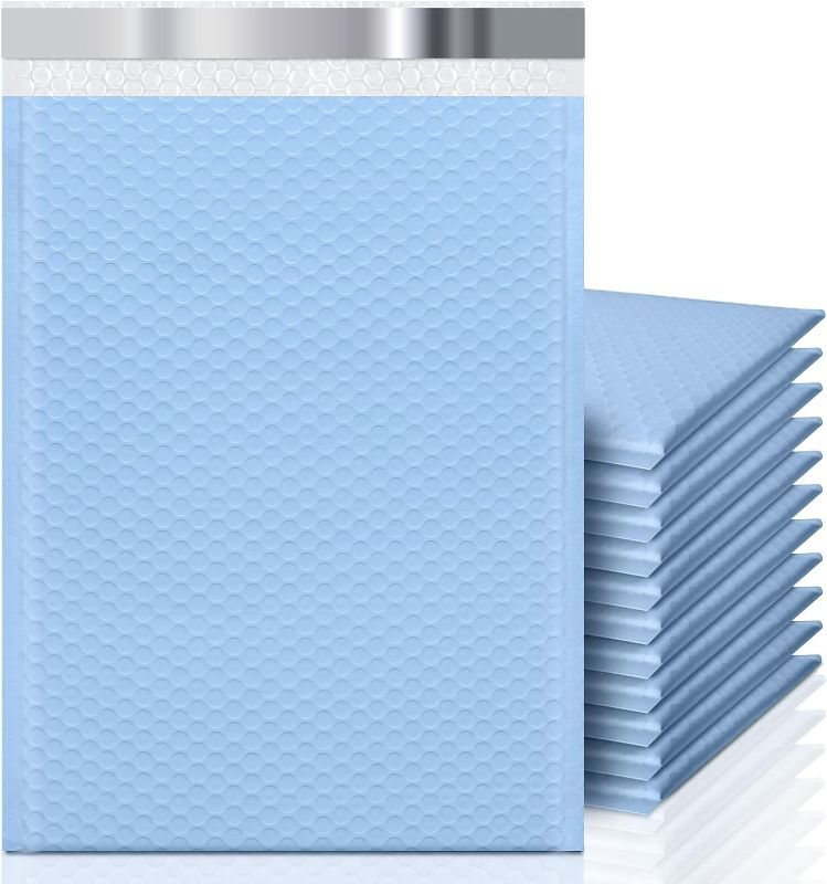 Photo 1 of KeePack Bubble Mailers 10.5x16 Inch, Padded Envelopes 25 Pack #5, Self Sealing Mailing Packages, Opaque Packaging Postal Waterproof Shipping Bags(Light Blue, Inside Size: 10.5x16'')