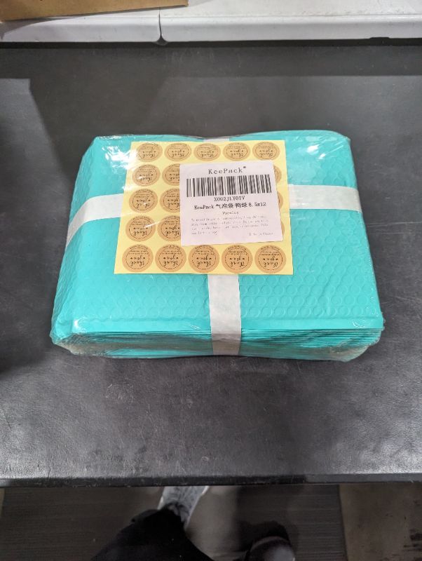 Photo 2 of KeePack Bubble Mailers 8.5x12, 25 Pack Padded Envelopes, Mailing Package Bags, Medium Opaque Supplies Shipping Bags #2 Bulk, Teal (Inside: 8.5 x 11)
