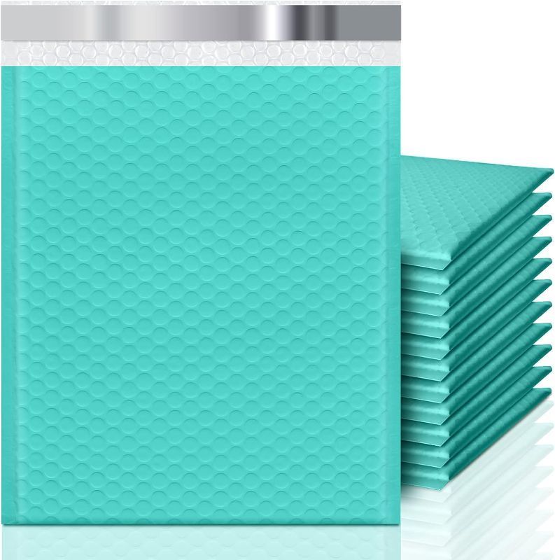 Photo 1 of KeePack Bubble Mailers 8.5x12, 25 Pack Padded Envelopes, Mailing Package Bags, Medium Opaque Supplies Shipping Bags #2 Bulk, Teal (Inside: 8.5 x 11)