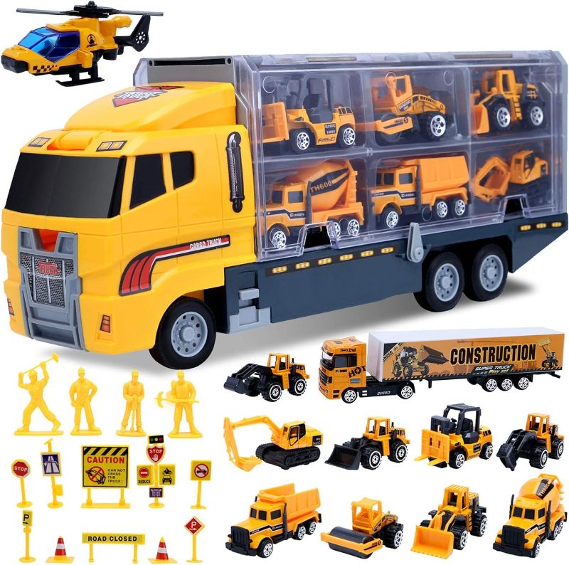 Photo 1 of ALOTJOY Toys for Boys,25 Pcs Engineering Die-cast Construction Car Toddler Toys for 3 Year Old Boys Vehicles Gifts Kids Toys for Age 3 4 5 6 7 Year Old Boys