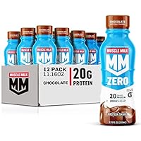 Photo 1 of 12-Pack Muscle Milk Zero Chocolate Protein Shake, 11.16 Fl Oz BEST BY 07 27 2024