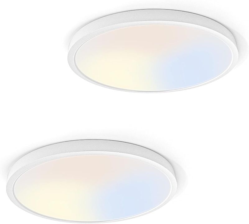Photo 1 of 2 Pack LED Flush Mount Ceiling Light, 9 Inch Low Profile Suface Mount Light Fixture, 5 CCT Selectable 18W Thin Round Flat Led Ceiling Light for Hallway, Kitchen, Stairwells, Bedroom etc