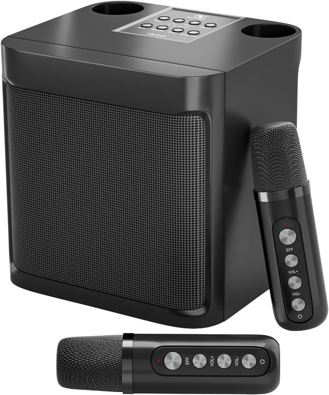 Photo 1 of Flyasny Karaoke Machine for Adults and Kids, Portable Bluetooth Karaoke Speaker with 2 Wireless Microphones for TV, Singing Karaoke for Home Party, Great Gifts for Boys and Girls