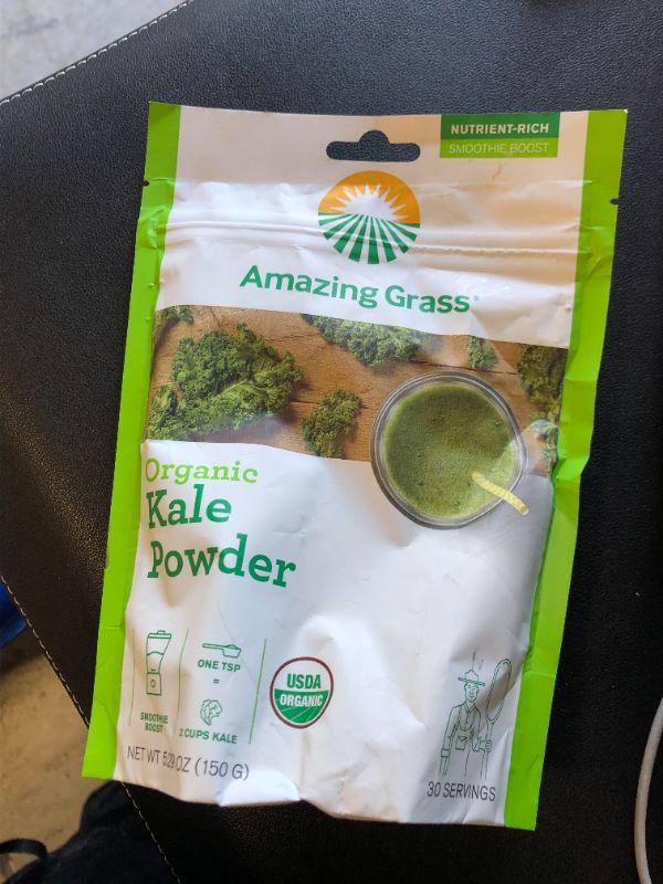 Photo 2 of Amazing Grass Kale Greens Booster: Greens Powder Smoothie Mix, Smoothie Booster with Vitamin A & Vitamin K, Chlorophyll Providing Greens, 30 Servings BEST BY 02/2024
