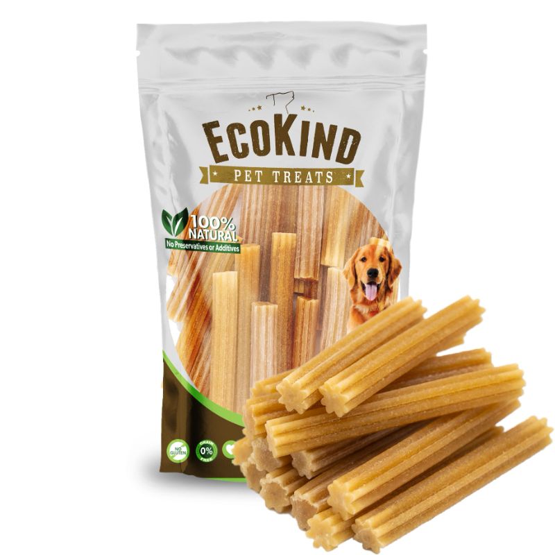 Photo 1 of  exp 2026 - EcoKind Pet Treats Premium Gold Cheese Flavored Churro Chews | All Natural Himalayan Yak Cheese Dog Chew for Small to Large Dogs | Keeps Dogs Busy & Enjoying Indoors & Outdoor Use (10 Sticks)