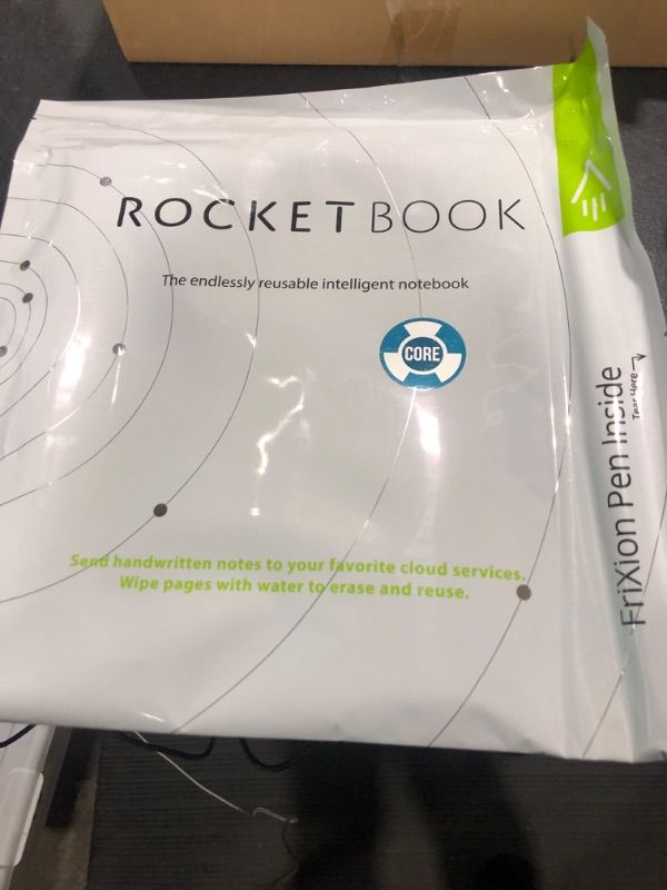 Photo 1 of Rocketbook Smart Reusable Notebook & Beacons - Digitize Your Whiteboard - Reusable Stickers To Upload Your Whiteboard Notes To The Cloud with Carrying Case (1 Pack), BEA-A4-K Midnight Blue Letter Notebook + Stickers