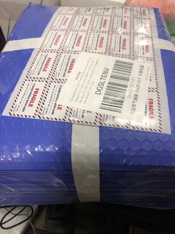 Photo 2 of DGSLTENV 13x10" Side-Opening Periwinkle Hexagon Bubble Mailers (25-Pack) 13x10" 25PCS